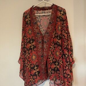 Soft Surroundings Vibrant Sheer Kimono